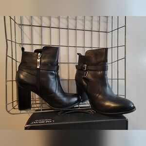 Lane Bryant Black Leather Ankle Boots